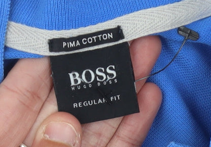Hugo Boss Men's Blue XL Short Sleeve Polo
