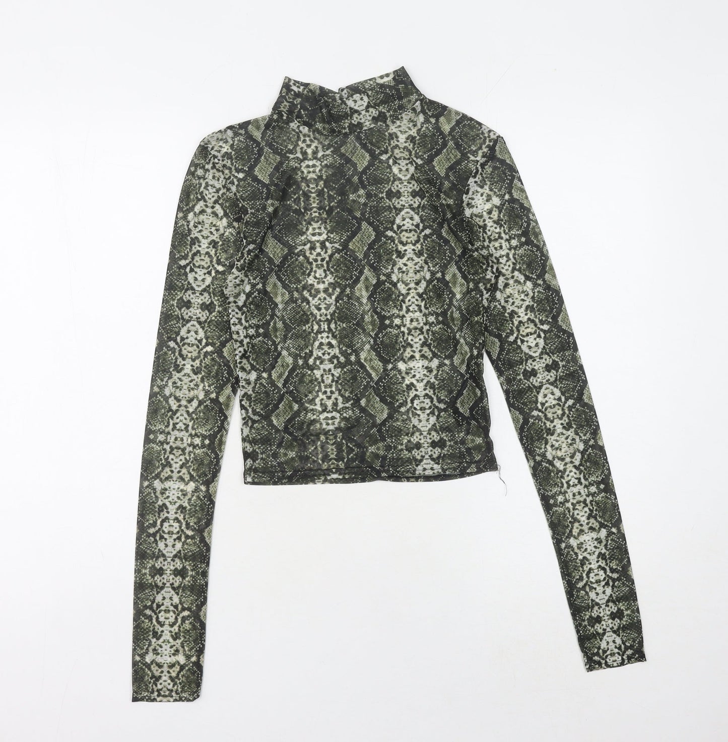 Womens UK Size S Urban Outfitters Green Cropped Blouse