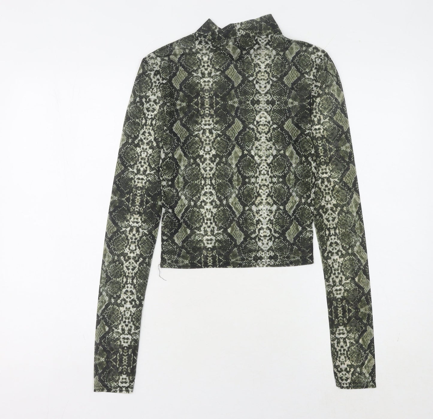 Womens UK Size S Urban Outfitters Green Cropped Blouse