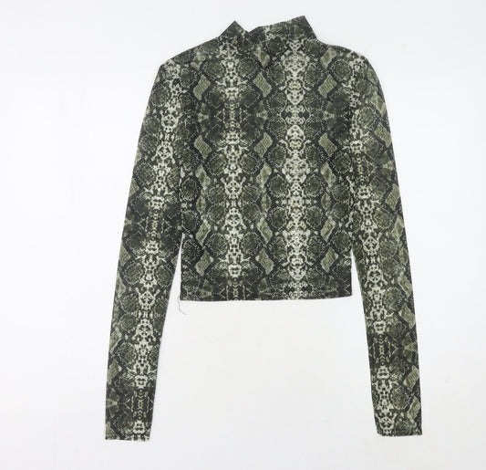 Womens UK Size S Urban Outfitters Green Cropped Blouse
