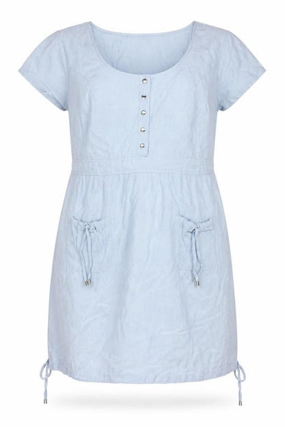 Creation L Premium Women's Blue Linen Dress Size 14