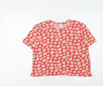 Womens UK Size S Monki Red  T-Shirt