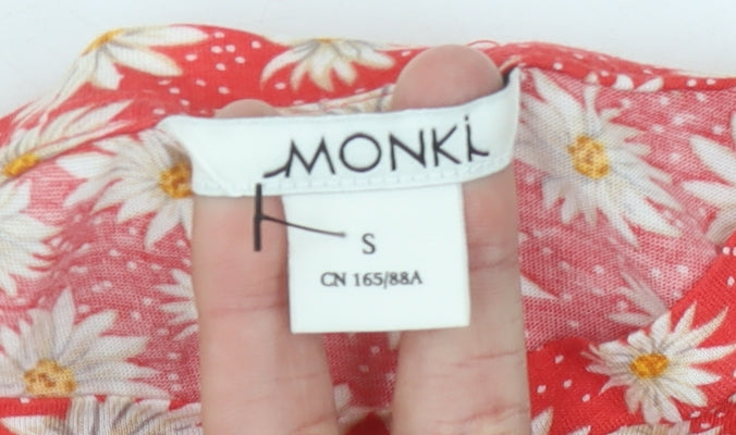 Womens UK Size S Monki Red  T-Shirt