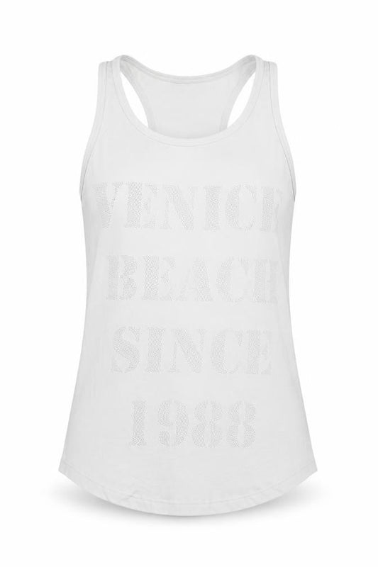 Venice Beach Women's White Tank M Gym Top