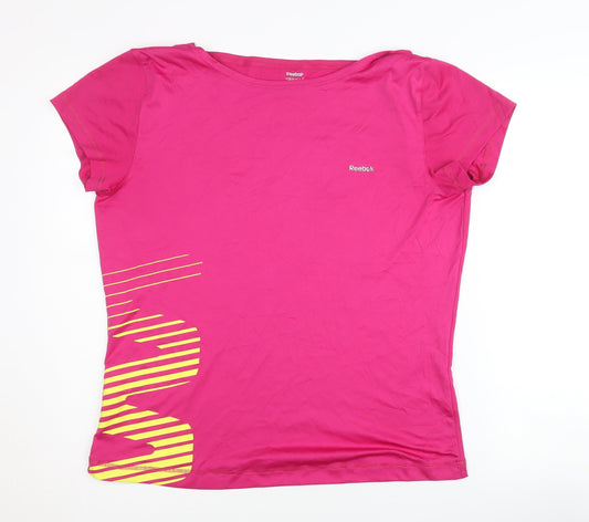 Reebok Women's Pink XL Basic T-Shirt for Gym