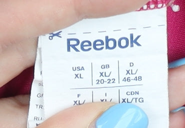 Reebok Women's Pink XL Basic T-Shirt for Gym