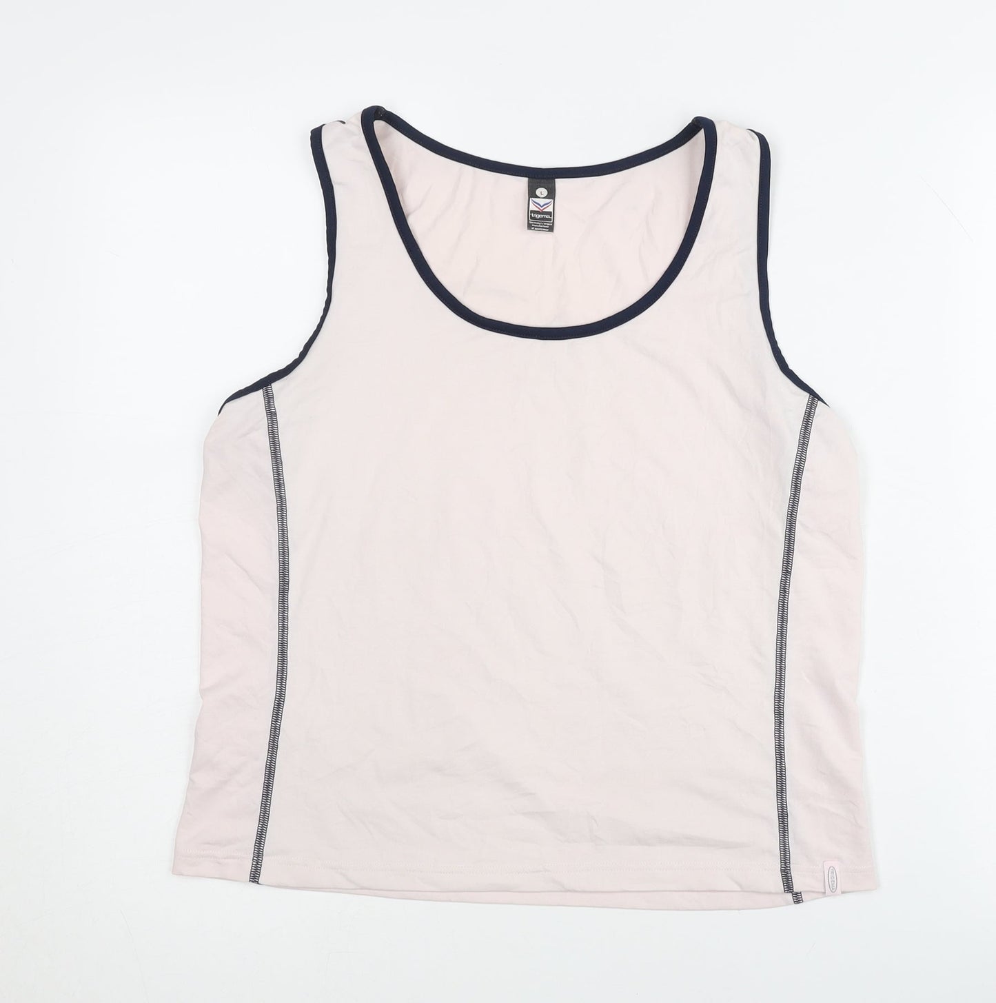 Trigema Women's White Tank Top L Scoop Neck