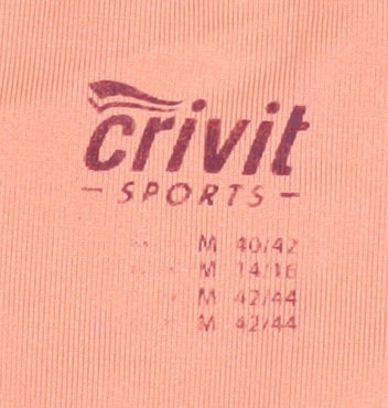 Crivit Women's Orange T-Shirt 14-16 V-Neck Short Sleeve Activewear