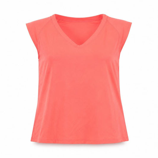 Venice Beach Women's Pink V-Neck Sleeveless T-Shirt