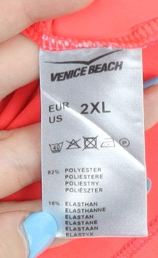 Venice Beach Women's Pink V-Neck Sleeveless T-Shirt