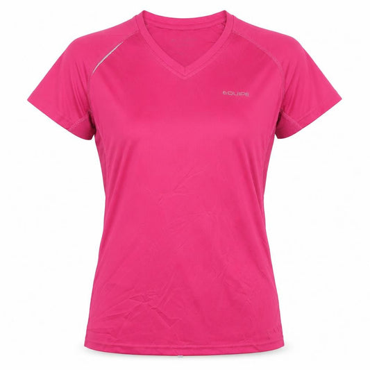 Equipe Sport Women's Pink V-Neck Jersey T-Shirt L