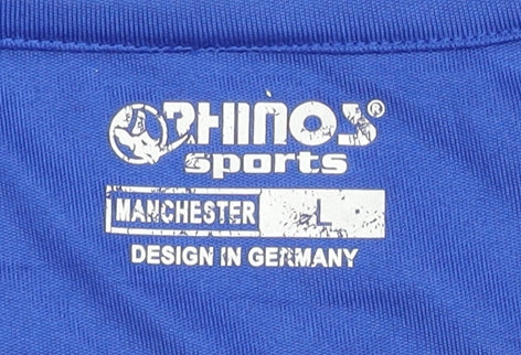 Rhinos Sports Men's Blue T-Shirt, Size L, Pullover, Logo
