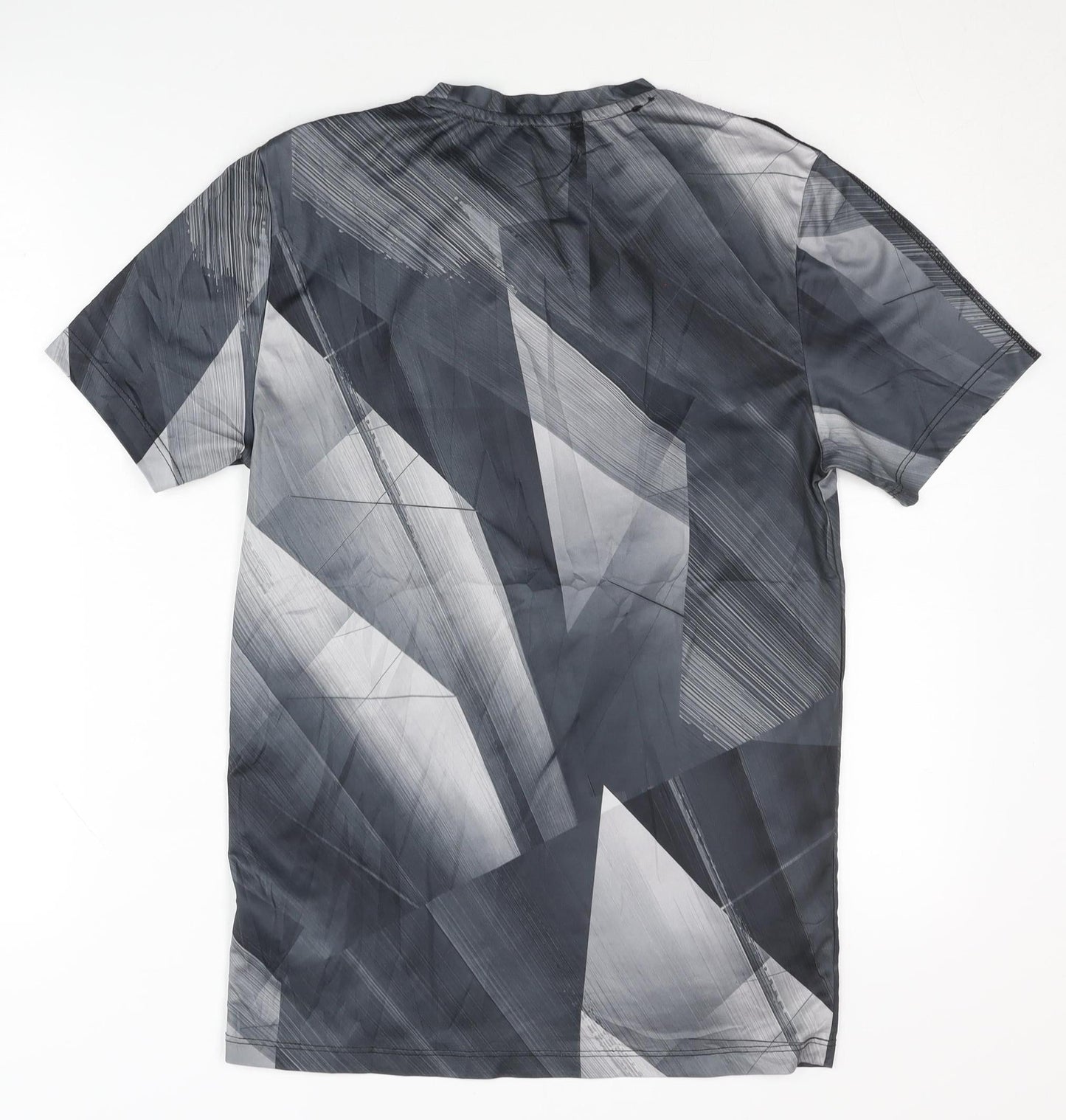 Rodeo Men's Black Geometric T-Shirt, Size S, Quick Dry