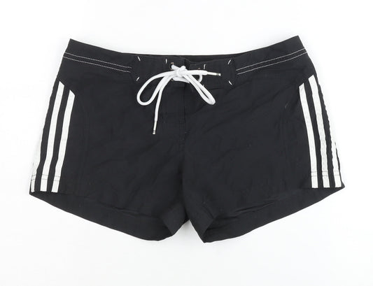 Adidas Women's Black Athletic Shorts S, Drawstring, Polyester