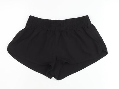 Women's Black Athletic Shorts, Size 6, Elastic Waist