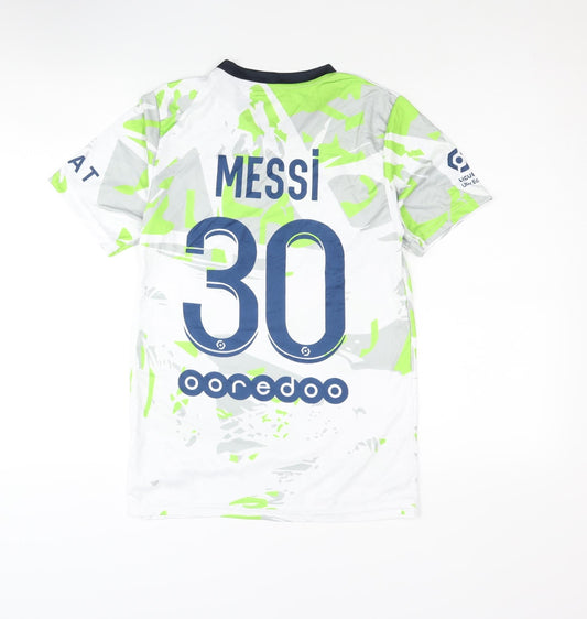 Nike PSG Away Shirt Childrens White Number 30 Short Sleeves