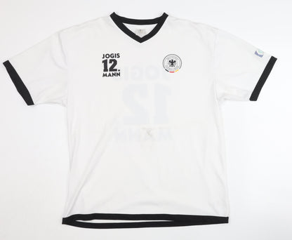 DFB Large White Adult Football Shirt Jogis 12. Man Short Sleeves
