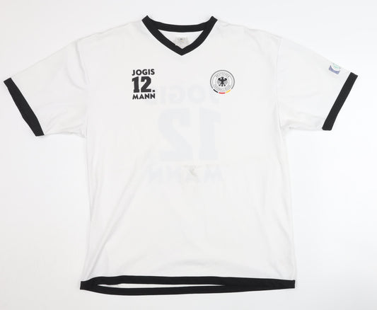 DFB Large White Adult Football Shirt Jogis 12. Man Short Sleeves