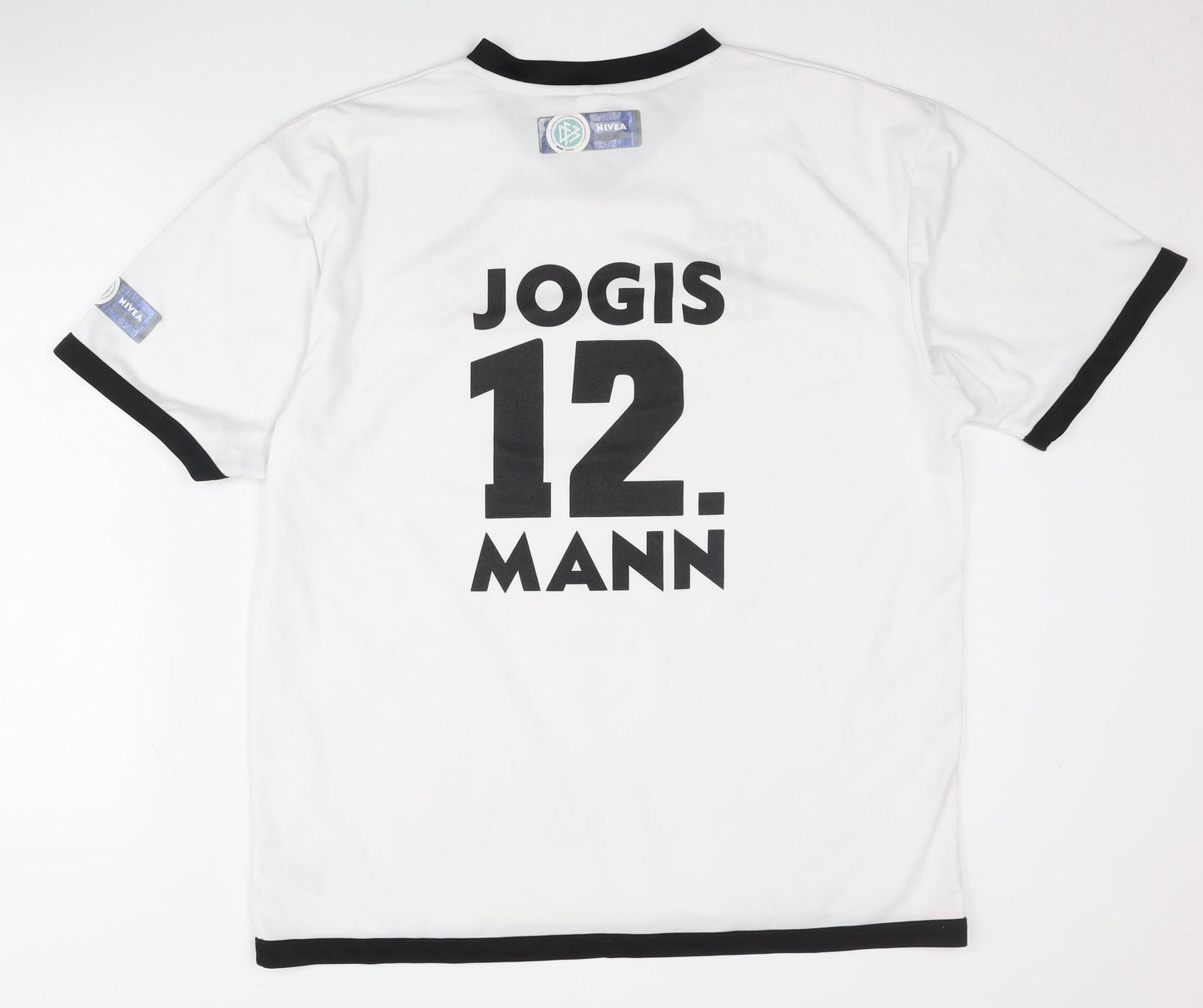 DFB Large White Adult Football Shirt Jogis 12. Man Short Sleeves