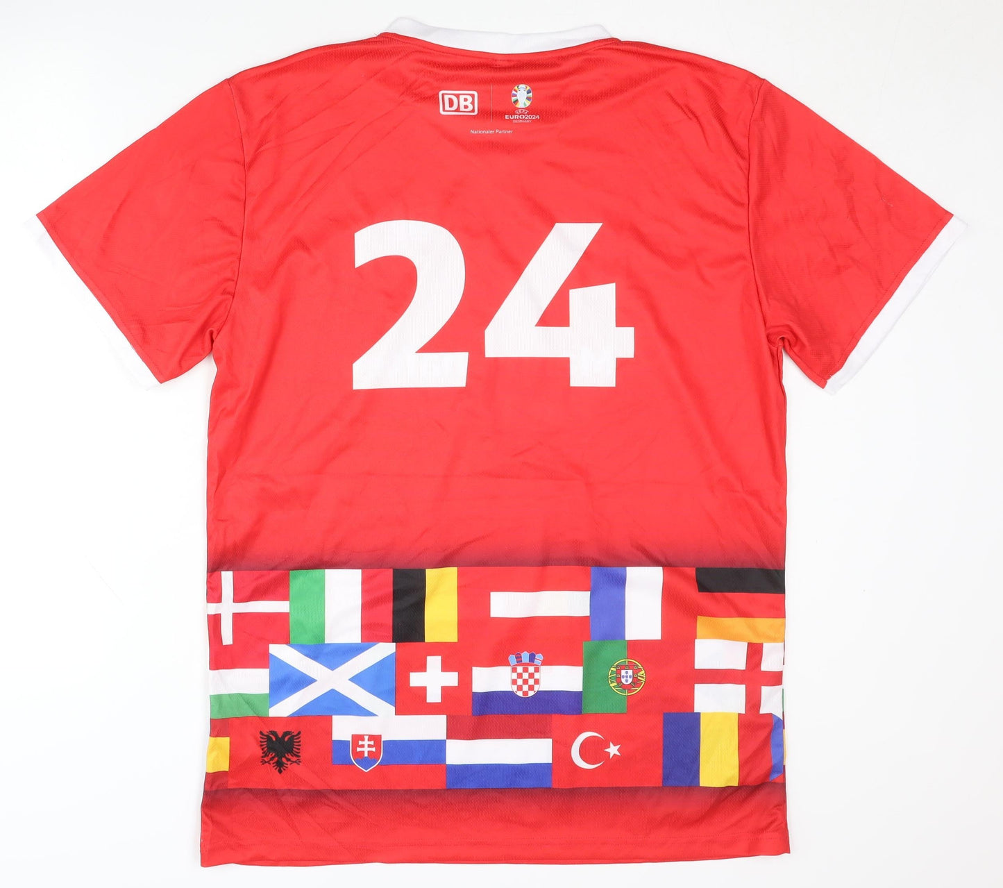 DB Men's Red XL Euro 2024 Home Football Shirt