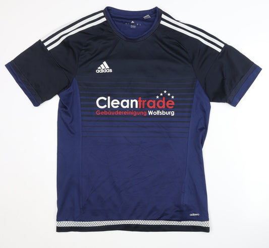 Adidas Men's Blue Training Shirt - Large