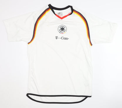 DFB Adult Medium White Short Sleeve Home Football Shirt