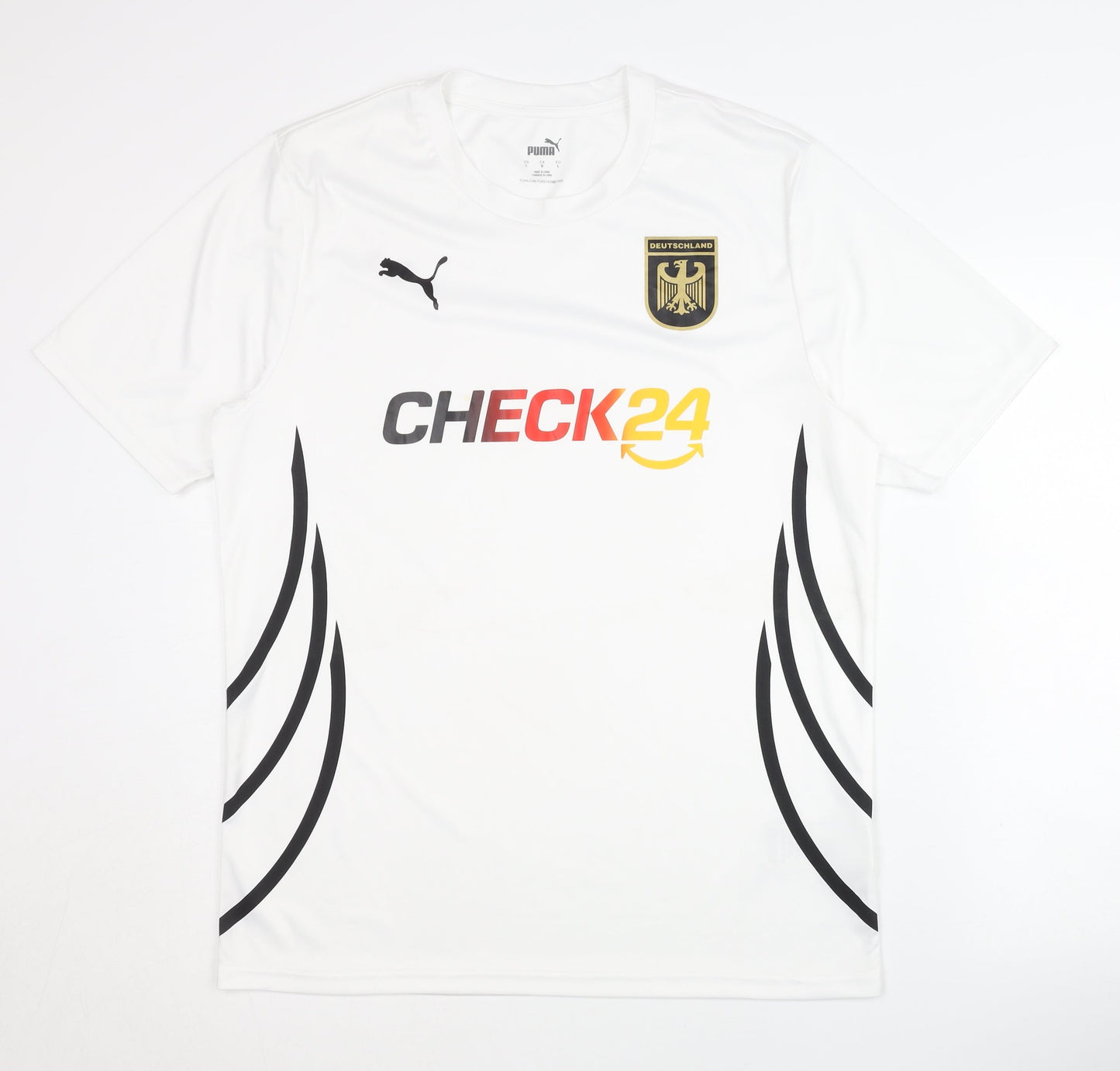 Puma Deutschland Home Shirt L, White, Adults, Short Sleeves