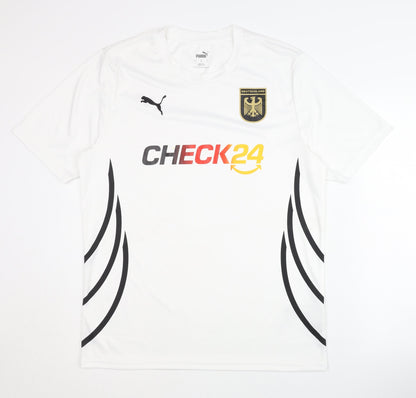 Puma Deutschland Home Shirt L, White, Adults, Short Sleeves
