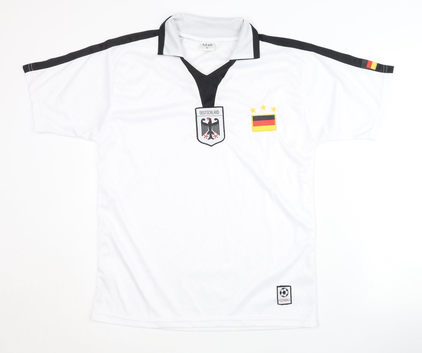 Deutschland Home Football Shirt White, Men's Size S