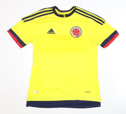 Adidas Colombia Home Shirt Small Yellow Short Sleeves