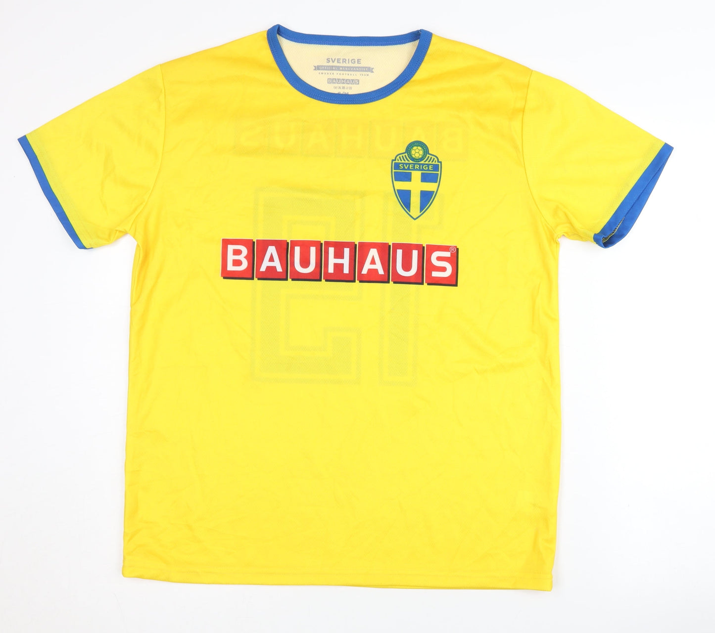 Swedish Football Shirt Adults Yellow S/M Short Sleeves