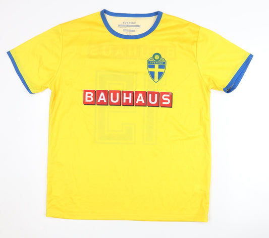 Swedish Football Shirt Adults Yellow S/M Short Sleeves