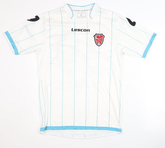Lescon Men's M White Football Shirt - Yasin K. 39 Home Kit
