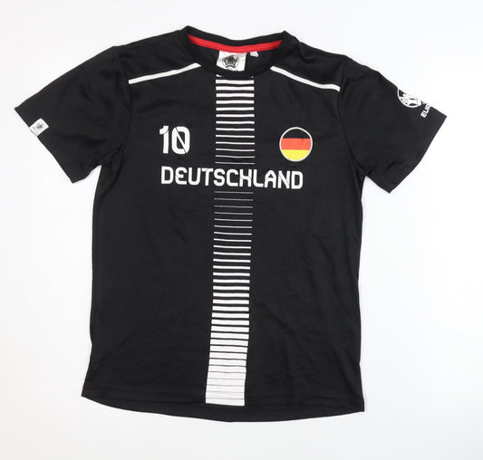 UEFA Euro 2020 Black Children's Short Sleeve Away Shirt