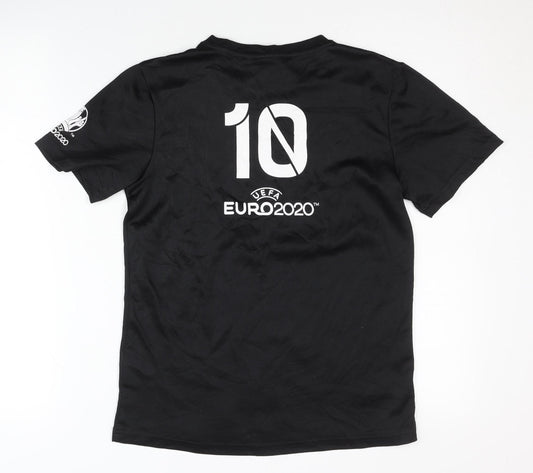 UEFA Euro 2020 Black Children's Short Sleeve Away Shirt