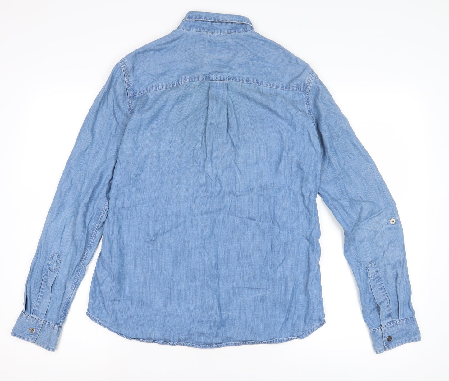 Womens UK Size XS Superdry Blue Basic Button-Up