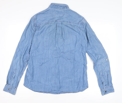 Womens UK Size XS Superdry Blue Basic Button-Up