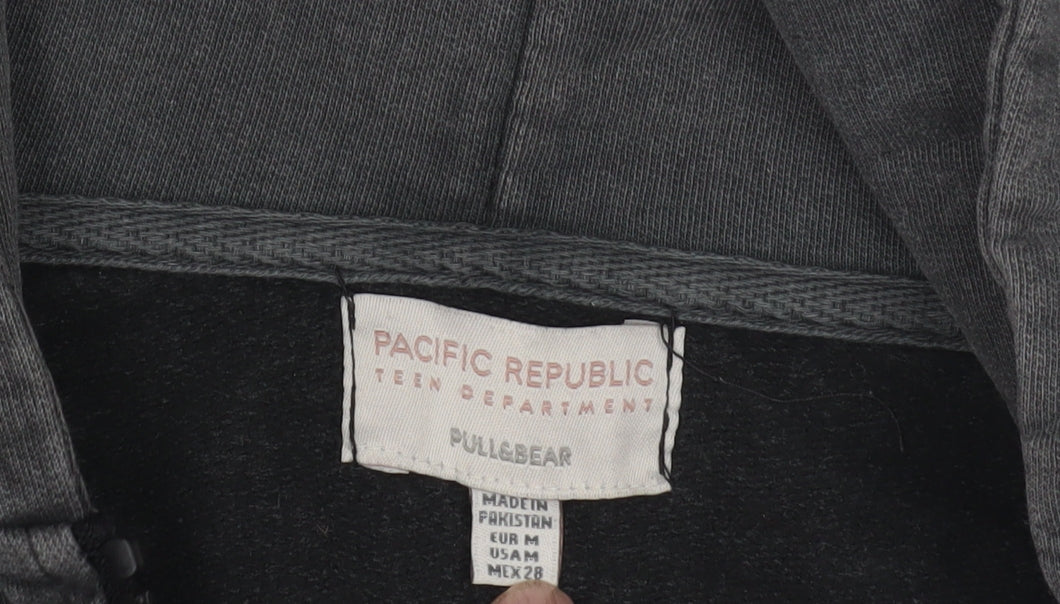 Teens UK Size 12 Pull & Bear Black Full Zip Hoodie