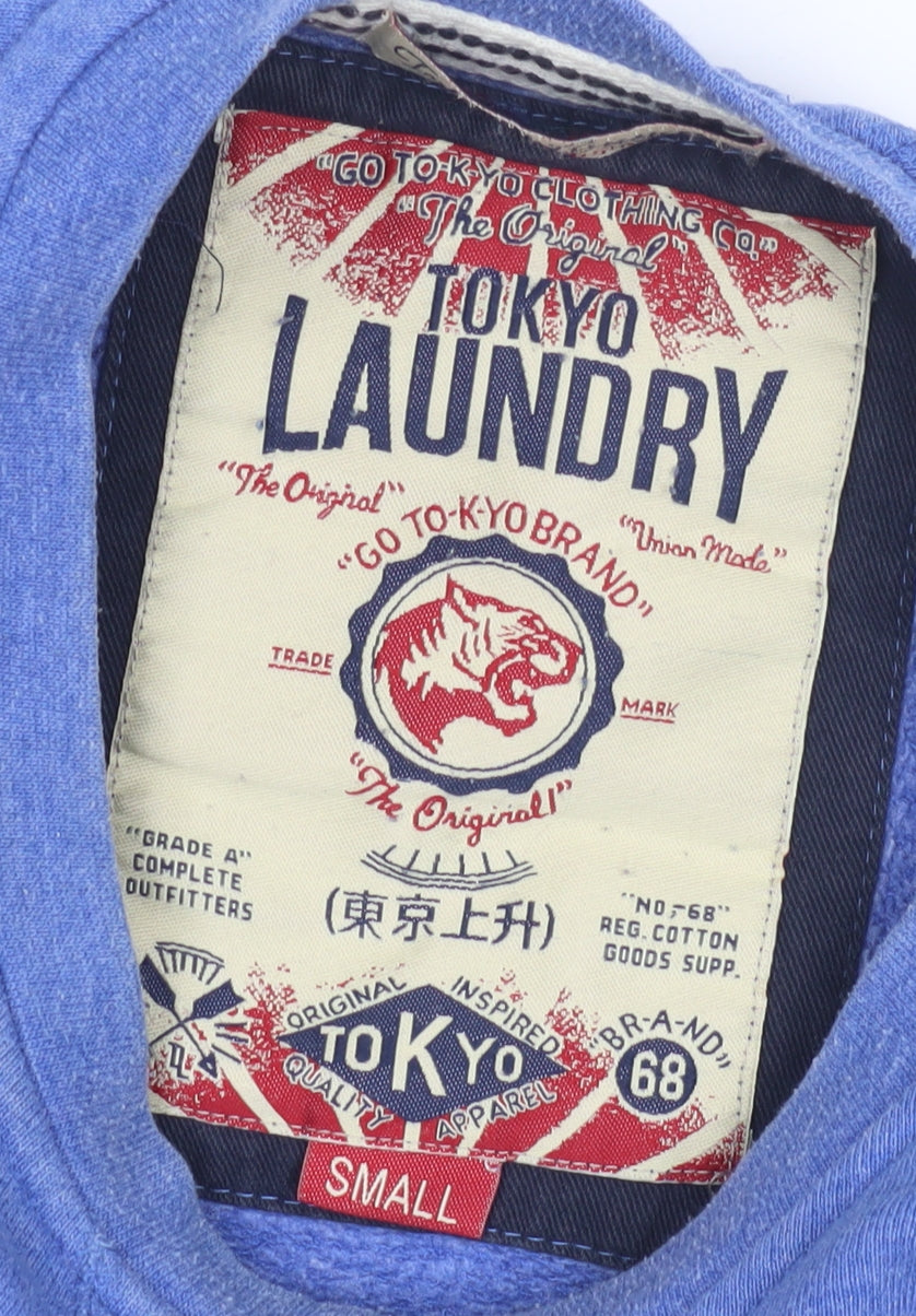 Mens UK Size S Tokyo Laundry Blue Pullover Sweatshirt