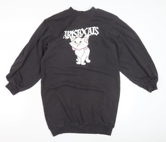 Womens UK Size XS Divided by H&M Black Pullover Sweatshirt
