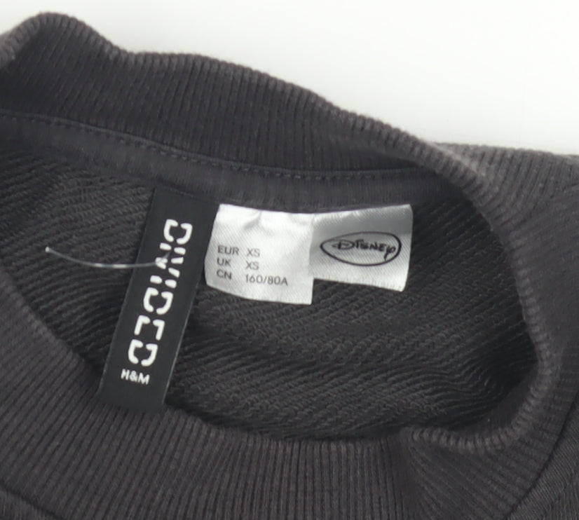 Womens UK Size XS Divided by H&M Black Pullover Sweatshirt
