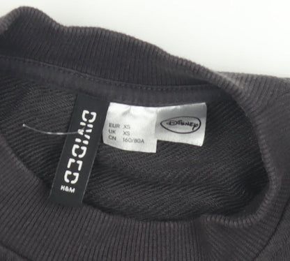 Womens UK Size XS Divided by H&M Black Pullover Sweatshirt