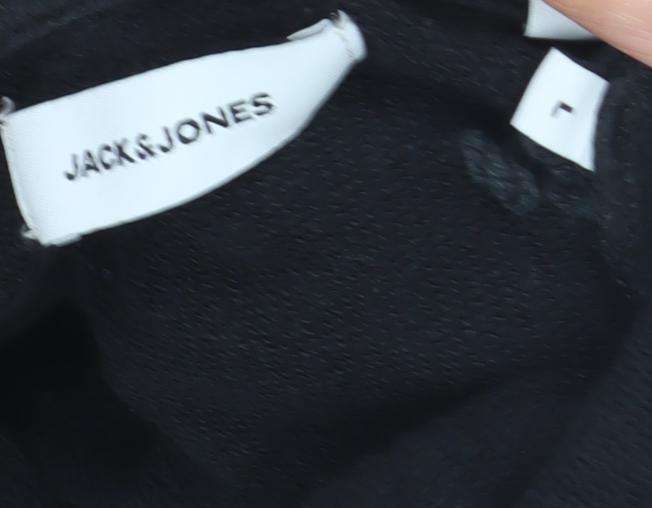 Mens UK Size L JACK & JONES Black Pullover Hoodie
