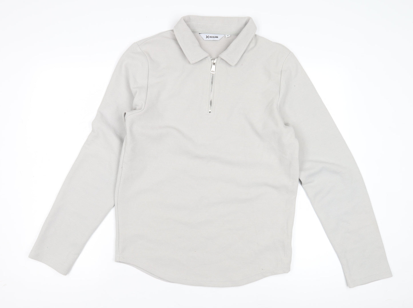HISCOLUMN Ivory Men's M Hoodie Collared 1/4 Zip Knit