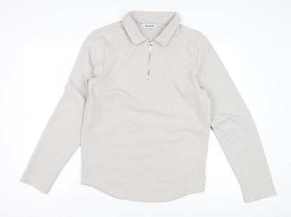 HISCOLUMN Ivory Men's M Hoodie Collared 1/4 Zip Knit