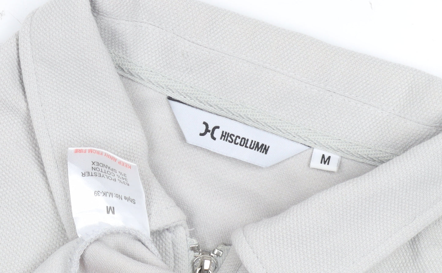 HISCOLUMN Ivory Men's M Hoodie Collared 1/4 Zip Knit