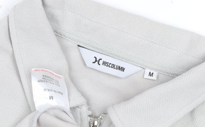HISCOLUMN Ivory Men's M Hoodie Collared 1/4 Zip Knit