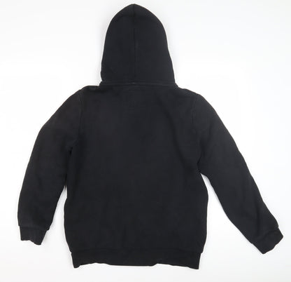 Superdry Black Womens Hoodie S Full Zip Cotton Polyester