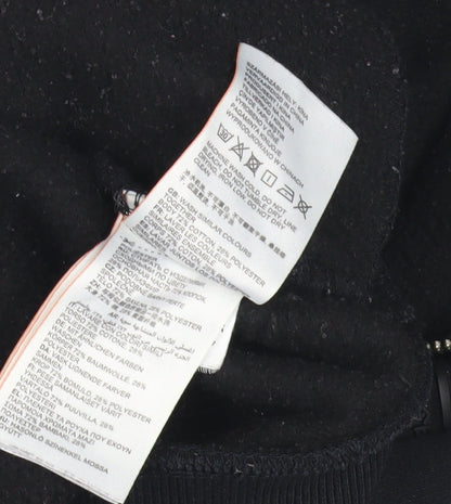 Superdry Black Womens Hoodie S Full Zip Cotton Polyester