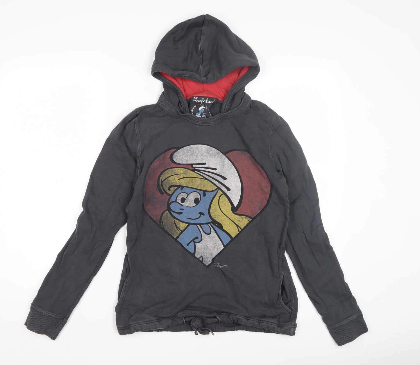 Trafaluc Women's Black Cartoon Pullover Hoodie, M